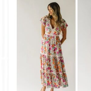 Floral Maxi Dress with V-Neck